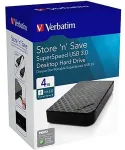 K&otilde;vaketas VERBATIM Store 'n' Save - Festplatte - 4 TB - extern (Station&auml;r) - USB 3.0 - Schwarz