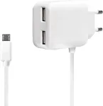 LOGILINK USB Steckdosenadapter+Micro-USB-Kabel 2 x USB Port