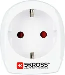 Skross 1.500232-E power plug adapter Type C (Europlug) Type K (DK)