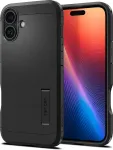 Spigen Kaitse&uuml;mbris Tough Armor AI (MagFit), Apple iPhone 16, must, tugijalaga, MagSafe,