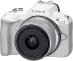 Fotokaamera CANON | EOS R50 WH + RF-S 18-45mm F4.5-6.3 IS STM (SIP) | Megapixel 24.2 MP | Image stabilizer | ISO sensitivity (max) 32000 | Display diagonal 2.95 " | Wi-Fi | Video recording | Automatic, manual | CMOS | White