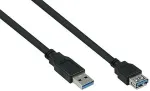 Kabelmeister USB3.0 Verl&auml;ng. A St.-A Bu. UL schwarz 2m