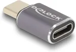 DELOCK USB Adapter 40 Gbps USB Type-C&trade; PD 3.0 100 W Stecker zu Buchse Portschoner 8K 60 Hz Metall
