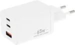 Movano GaN 65W 2x USB-C PD + USB-A Charger (White)
