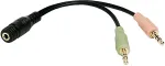 2direct Logilink | Audio Adapter 3.5 Stereo 4-Pin Female to 2 x 3.5 Stereo Male | 4-pin 3.5 mm stereo jack | 2 x 3-pin stereo female socket