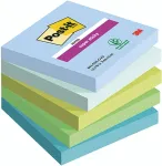 Post-it M&auml;rkmepaber Super Sticky, Oasis Colour, 76mm x 76mm, 5 tk)