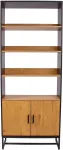Home4you Riiul AMSTERDAM 80x30xH180cm, tamm/must