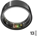 Ultrahuman Ring Air - Smart Ring f&uuml;r Frauen und M&auml;nner - Schlaf -und Fitness Tracking Wearable - Herzfrequenz - Smartring Aster Black Gr&ouml;&szlig;e 13