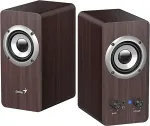 Genius SP-HF400 speakers, dark wood