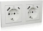 ICY BOX IB-MPS4200W-PD - Steckdose - 2P+E - Typ F, USB, USB Typ-C - mit Verschluss - 1 Steckdose, 1 USB-Anschluss, 1 USB-C socket - 3 A - wei&szlig; (Packung mit 2) (IB-MPS4200W-PD)