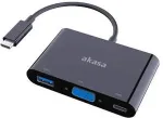 Akasa Type-C to VGA and power delivery adapter with extra USB 3.0 Type-A port