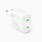 Puro Vooluadapter GaN 70W 2xUSB-C, White