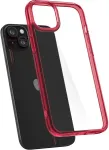 Spigen Kaitse&uuml;mbris Ultra Hybrid, Apple iPhone 15, l&auml;bipaistev punase &auml;&auml;rega,