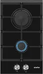 Pliidiplaat Simfer | Hob | H3.201.TGRSP | Gas on glass | Number of burners/cooking zones 2 | Rotary knobs | Black
