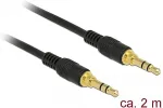DELOCK Klinkenkabel 3.5mm 3Pin St > St 2.0m schwarz