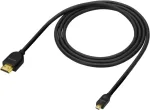 SONY 1.5m Micro HDMI - HDMI, 1.5 m, HDMI Type D (Micro), HDMI Type A (Standard), 10.2 Gbit/s, Black