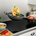 Salter BW02772G2MOR Marblestone Wok 28 cm, Grey