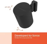 VOGELS Wall mount | Speaker Wall Mount for Sonos Era 100 | Tilt, rotate | Maximum weight (capacity) 7 kg | Black