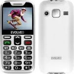 Mobiiltelefon EVOLVEO EasyPhone XR, mobile phone for seniors with charging stand, white