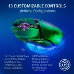 Hiir Razer | Basilisk V3 Pro 35K | Gaming Mouse | Wireless/Wired | Phantom Green Edition