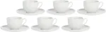 LA PORCELLANA BIANCA Set of 6 Corte Saucer Tea Cups - White, 200 ml