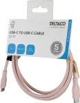 DELTACO USB-C - C USB2.0 SPR kaabel, silikoon, 1,5 m, roosa