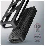 K&otilde;vaketas AXAGON EEM2-20G USB-C 3.2 Gen 2x2 20Gbps - M.2 NVMe SSD ARMORED 30-80mm ALU box
