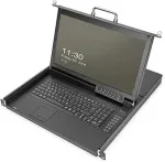 Digitus Modulare HD LCD KVM Konsole mit 17" TFT, 8-Port HDMI KVM Anschluss, Touchpad, deutsches Tastaturlayout