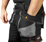 NEO TOOLS HD Slim work trousers with belt 81-238, size XS/46