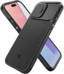 Spigen Kaitse&uuml;mbris Optik Armor MagFit, Apple iPhone 15 Pro Max, must, kaamera kattega, MagSafe,