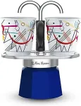 Bialetti Mini Express - Espressokocher-Set - blau + 2 Becher aus Arte Collection Kandinsky