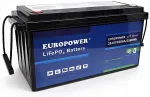EuroPower Laetav LiFePO4 aku seeria LFP 25,6V 100Ah Bluetooth, soojendusmatt (Kasutusiga ~4000 ts&uuml;klit)
