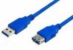 MediaRange Verl&auml;ngerungskabel USB 3.0 A->A St/Bu 1,8m blau