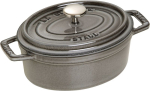 STAUB oval cast iron pot - 1 ltr, Graphite