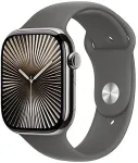 APPLE Watch Series 10 LTE 46mm Natural Titangeh&auml;use mit Stone Grey Sportarmband - S/M