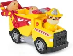 SPIN MASTER Paw Patrol Fire Rescue - Rubble's Rescue Truck, Toy Vehicle with Shovel and Missiles and Rubble Dog Figure