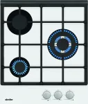 Pliidiplaat SIMFER | Hob | H4.305.HGSBB | Gas on glass | Number of burners/cooking zones 3 | Rotary knobs | White