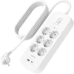Belkin Surge Socket 6-fold + USB-A+C,650J,18W,2m SRB002vf2MV2