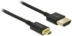 Delock Kabel High Speed HDMI mit Ethernet - HDMI-A Stecker > HDMI Micro-D Stecker 3D 4K 1 m Slim Premium