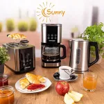 Veekeetja ROMMELSBACHER Sunny WK 3000 kettle (stainless steel/black, 3,000 watts, 1.7 liters)