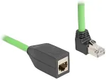 DELOCK RJ45 Netzwerk Verl&auml;ngerungskabel Cat.6A Stecker oben gewinkelt zu Buchse SF/UTP schleppkettentauglich PUR (TPU) 5 m gr&uuml;n