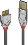 Lindy CROMO - USB-Kabel - USB Typ A (M) bis Micro-USB Type B (M) - USB3.0 - 50cm - rund - Grau (36656)
