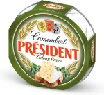 PRESIDENT Hallitusjuust Camembert, 32%, rohelise pipraga 120 g
