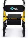 REHA FUND Four-wheel Rehabilitation Walker Marsylia, Yellow RF-617/Ż REHAFUND