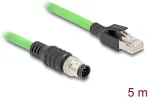 DELOCK M12 Kabel A-kodiert 8 Pin Stecker zu RJ45 Stecker PUR (TPU) 5 m