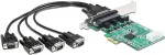 V&otilde;rgukaart DELOCK PCI Express x1 Karte zu 4 x Seriell RS-232 High Speed 921K mit Spannungsversorgung