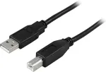 DELTACO USB 2.0 kaabel t&uuml;&uuml;p A - t&uuml;&uuml;p B t&uuml;&uuml;p 5m, must