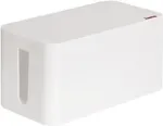 HAMA Kabelbox Mini, wei&szlig;, f&uuml;r Kabeldurchmesser: 15 mm Schutzbox aus Kunststoff, mit beidseitigen Kabelschlitzen - 1 St&uuml;ck (20661)