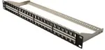 Digitus Modular High Density Patch Panel, 48-Port, Rack Mount (black, 1 U, for Keystone Modules, with Labeling Field)