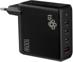 TB 3x USB C + USB A Power Delivery Wall Charger Black, GaN 100W